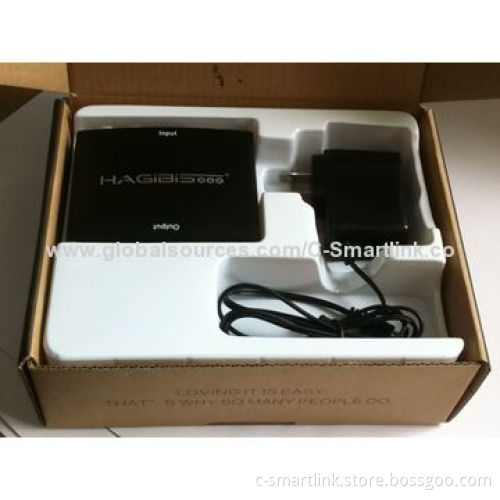 VGA + Audio to HDMI®/VGA + R/L to HDMI® Converters with Double Click Display